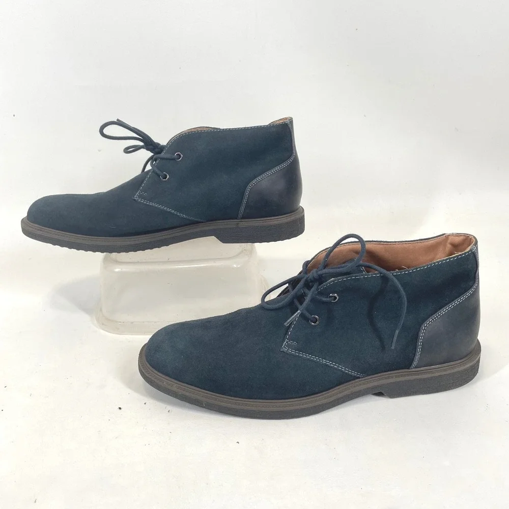 GH Bass Radley Mens Navy Blue Suede Leather Chukka Ankle Boots 9.5 M